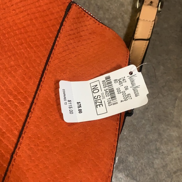 Neiman Marcus Orange Crossbody Shoulder Bag Medium Animal Embossed Print - Picture 3 of 8